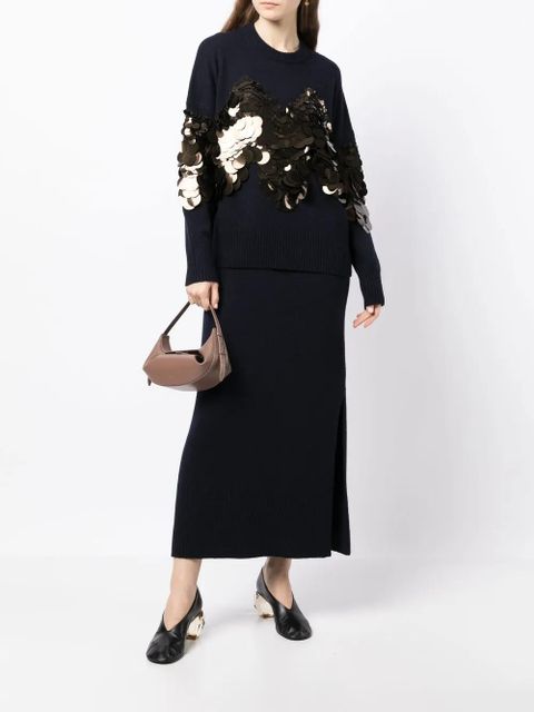 Altuzarra high-waisted knitted midi skirt - Blue - zdjęcie produktu nr 2