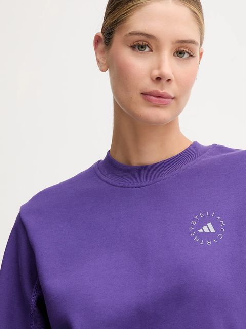 adidas by Stella McCartney bluza treningowa damska kolor fioletowy gładka JW4691