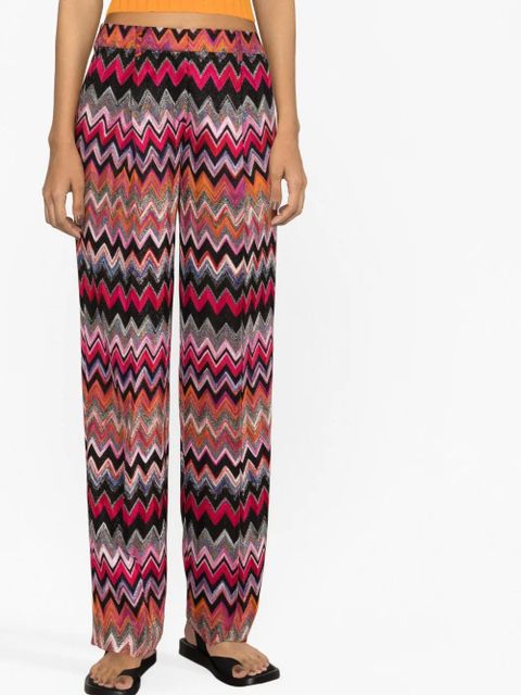 Missoni zigzag woven straight-leg trousers - Black