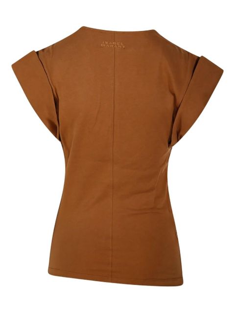 MARANT ÉTOILE Maisan draped cap-sleeve top - Brown