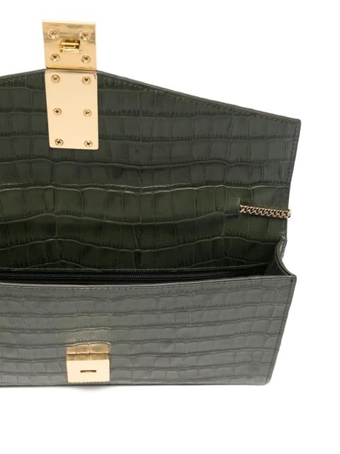 DeMellier Vancouver croc-effect clutch - Green
