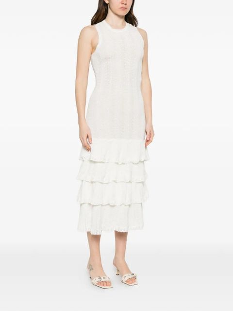 TWINSET ruffled midi dress - White