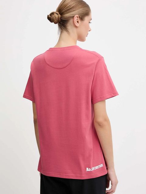 LA Sportiva t-shirt bawełniany Moon Climb damski kolor różowy ZACT194