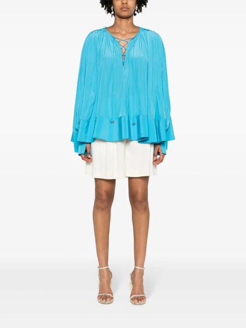 Lanvin gathered drop-shoulder kaftan - Blue - zdjęcie produktu nr 2