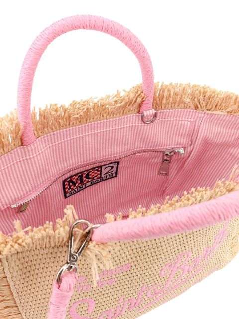 MC2 Saint Barth raffia frayed beach bag - Neutrals