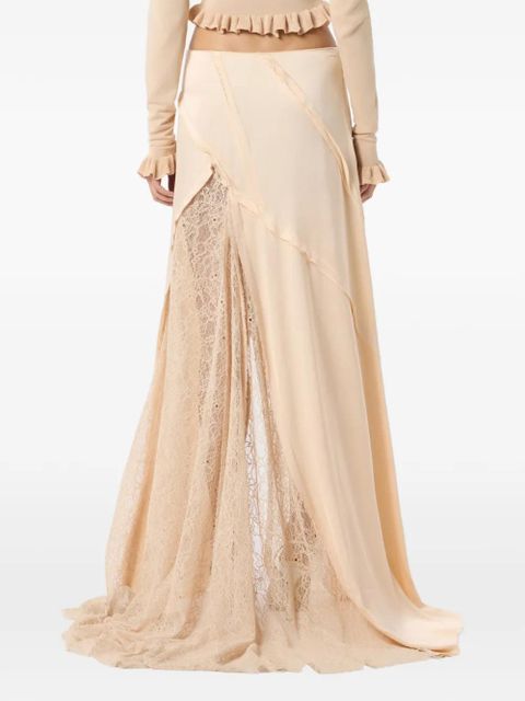 Blumarine lace-detail asymmetrical skirt - Neutrals