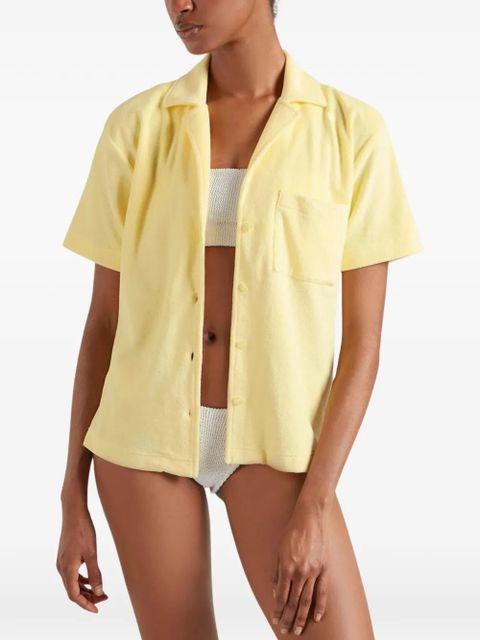 Hunza G towelling short-sleeve shirt - Yellow