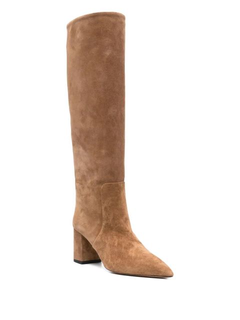 Paris Texas 70mm calf suede block-heel boots - Neutrals