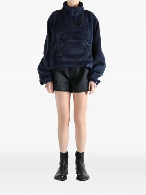 Cecilie Bahnsen flower-appliqué half-zip sweatshirt - Blue - zdjęcie produktu nr 2