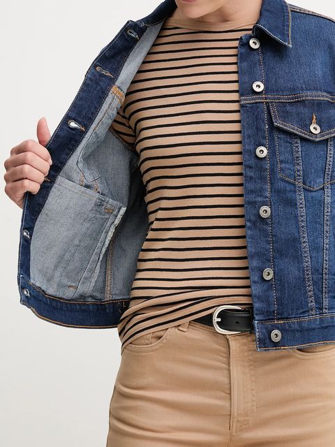 United Colors of Benetton kurtka jeansowa kolor granatowy przejściowa 2PORDN00N