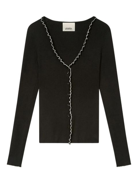 ISABEL MARANT x Izae ruffled trim cardigan - Black - zdjęcie produktu nr 1