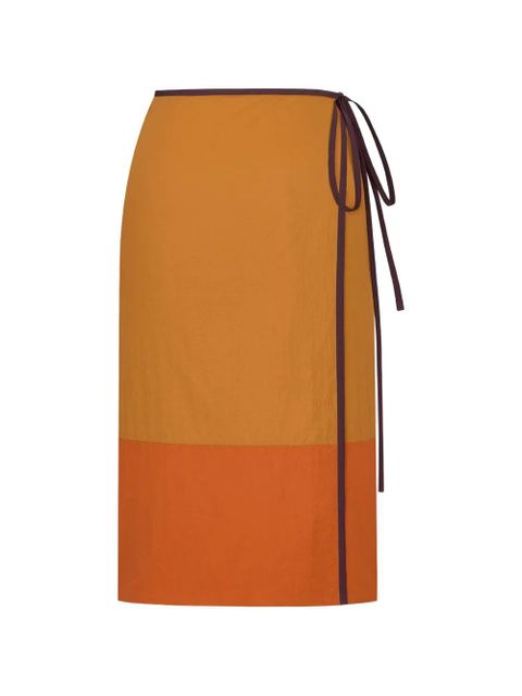 Saint Laurent tie-detail colour-block skirt - Orange - zdjęcie produktu nr 1