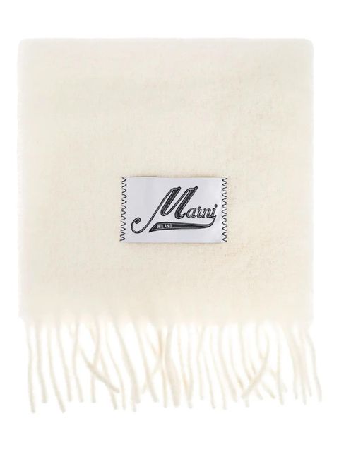 Marni logo-patch scarf - White - zdjęcie produktu nr 1