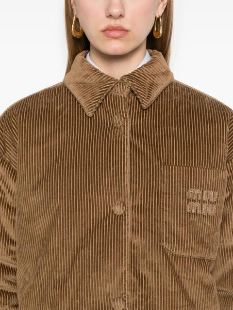Miu Miu corduroy puffer jacket - Brown