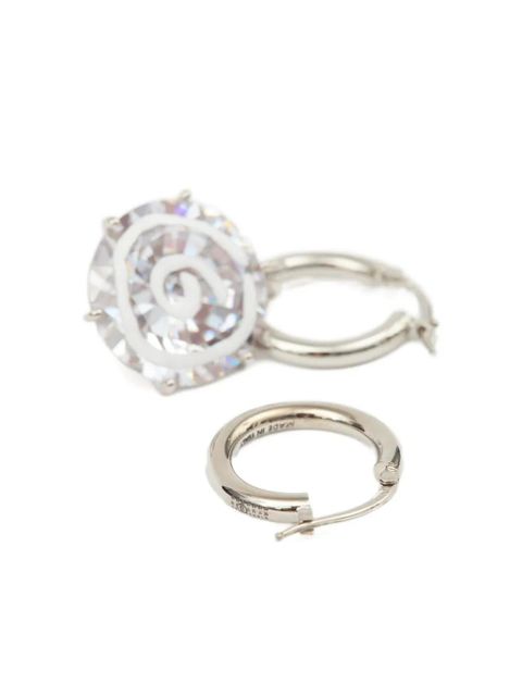 MM6 Maison Margiela pendant-embellished hoop earrings - Silver