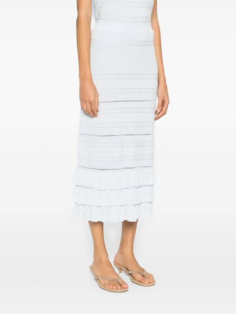 Maje ruffled midi skirt - Blue