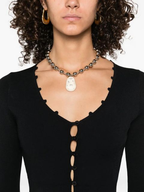 Nanushka button-front ruffled cardigan - Black