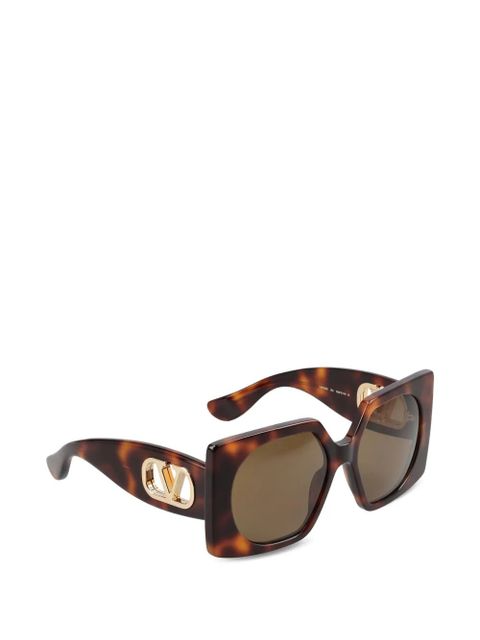 Valentino Garavani VLogo rectangle-frame sunglasses - Brown - zdjęcie produktu nr 2
