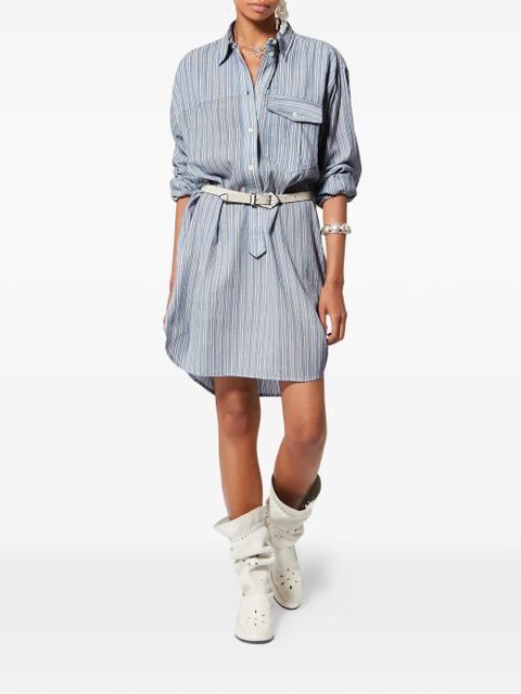 MARANT ÉTOILE Loriane striped flap-pocket mini dress - Blue - zdjęcie produktu nr 2