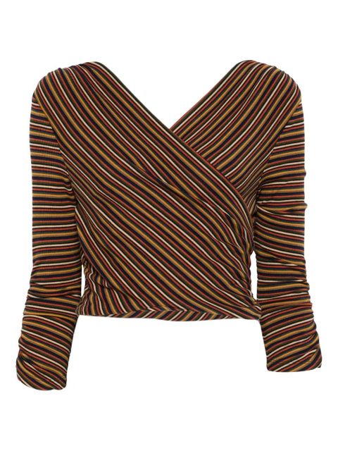 Anna Sui striped wrap top - Brown - zdjęcie produktu nr 1