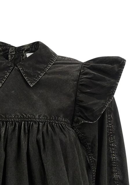 GANNI polo-collar blouse - Black