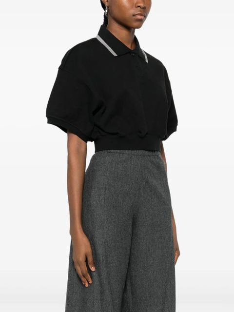 Alexander Wang cropped polo top - Black