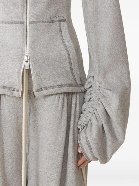 Lanvin cotton gathered-cuff jacket - Grey