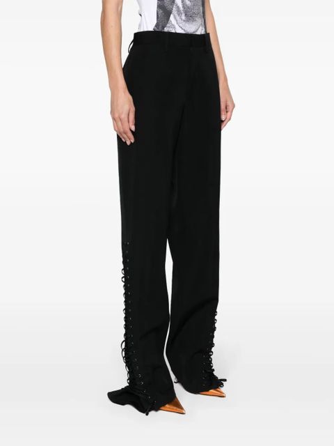 Jean Paul Gaultier lace-up wool trousers - Black