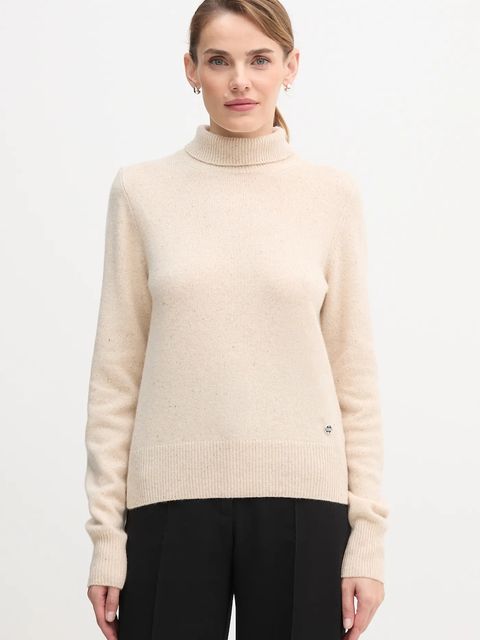 Colmar sweter z dodatkiem wełny damski kolor beżowy lekki z golfem 4300.3ZQ - zdjęcie produktu nr 1