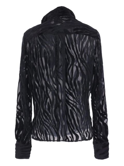 ISABEL MARANT zebra-pattern tie-neck shirt - Black