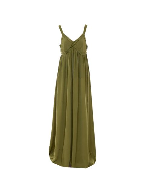 Essentiel Antwerp V-neck flared maxi dress - Green - zdjęcie produktu nr 1