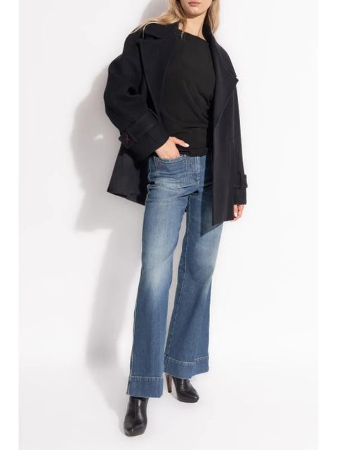 Victoria Beckham wool double breasted coat - Black
