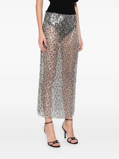 Christopher Esber sequinned midi skirt - Silver