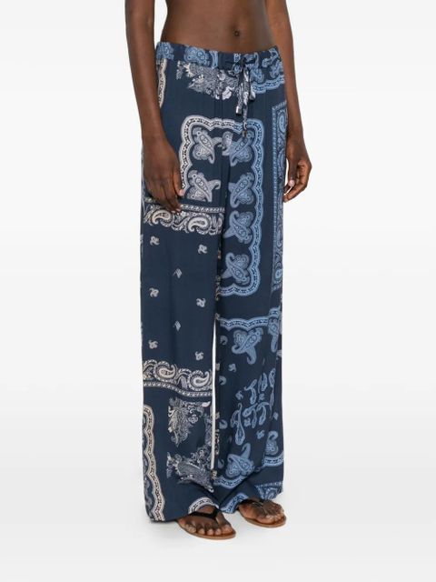 The Attico paisley drawstring trousers - Blue