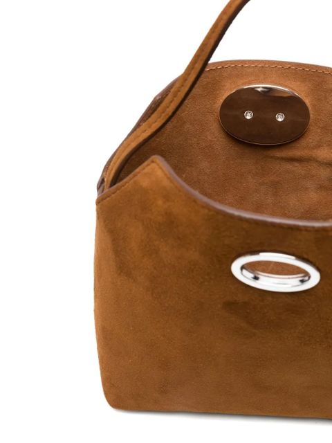 Christopher Esber calf suede top-handle mini bag - Brown
