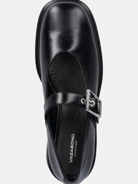 Vagabond Shoemakers buty skórzane ELLIS damskie kolor czarny na płaskim obcasie 6030-001-20