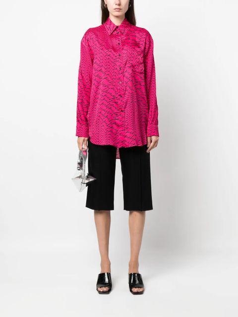 PINKO logo-print long-sleeve shirt