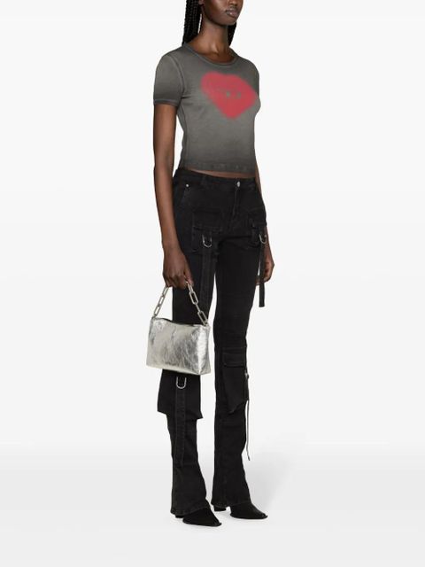 Diesel logo heart-print faded T-shirt - Black