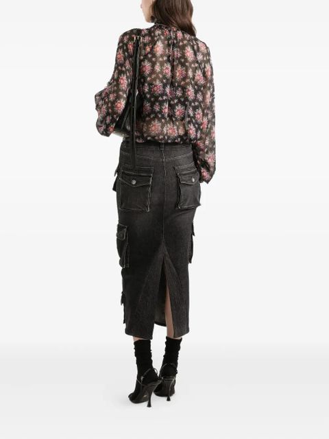 Dolce & Gabbana ruffled floral blouse - Black