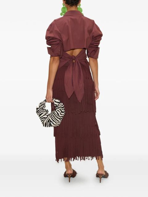Simon Miller Za Za fringe midi skirt - Brown