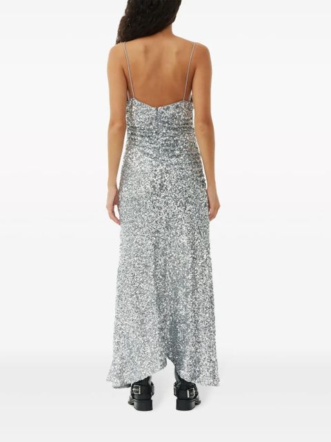 GANNI sequin-embellished maxi dress - Silver
