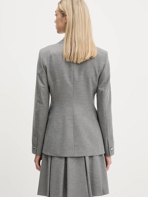 HUGO marynarka kolor szary jednorzędowa gładka 50547587 - zdjęcie produktu nr 2