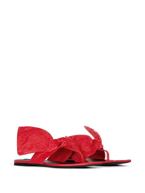 Givenchy Boudoir bow leather flat sandals - Red - zdjęcie produktu nr 2