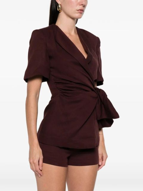 Faithfull the Brand Ida tie-detail jacket - Red