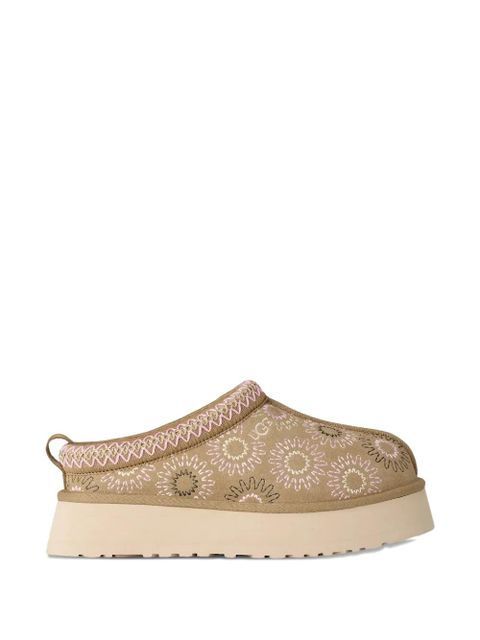 UGG floral-embroidery platform slippers - Brown - zdjęcie produktu nr 1