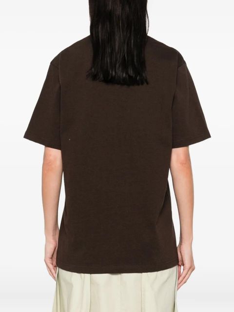 JW Anderson embroidered cottonT-shirt - Brown