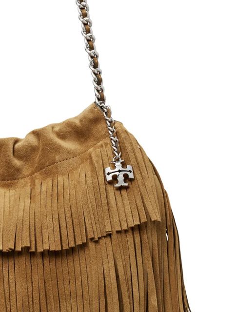 Tory Burch Fleming suede tote bag - Brown