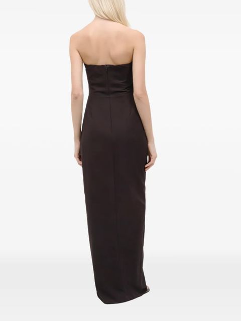 STAUD Kara strapless front-slit maxi dress - Brown