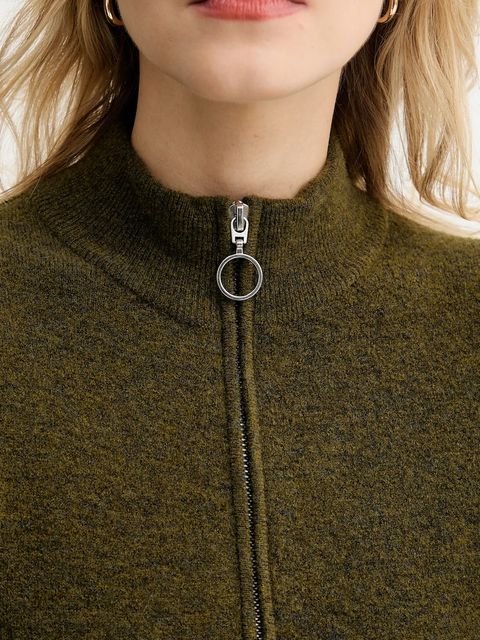 Marc O'Polo sukienka z dodatkiem wełny kolor zielony mini prosta 5000006932