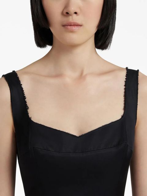 Marni flounce-hem sheath midi dress - Black